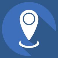 Icon Current Location. related to Location symbol. long shadow style. design editable vector