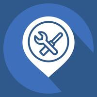 Icon Engineering. related to Location symbol. long shadow style. design editable vector