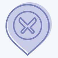 Icon Restaurant. related to Location symbol. two tone style. design editable vector