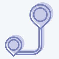 Icon Route Path. related to Location symbol. two tone style. design editable vector
