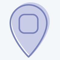 Icon Location Pin 2. related to Location symbol. two tone style. design editable vector