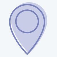 Icon Location Pin. related to Location symbol. two tone style. design editable vector