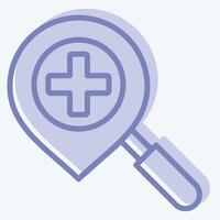 Icon Location Search. related to Location symbol. two tone style. design editable vector