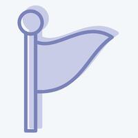 Icon Flag 2. related to Location symbol. two tone style. design editable vector