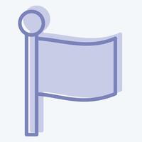 Icon Flag. related to Location symbol. two tone style. design editable vector