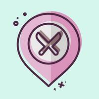 Icon Restaurant. related to Location symbol. MBE style. design editable vector