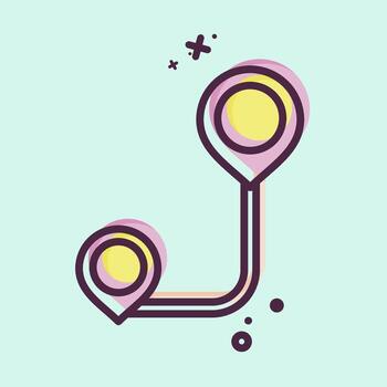 Icon Route Path. related to Location symbol. MBE style. design editable vector