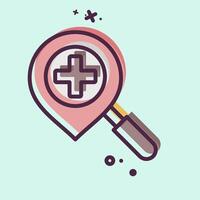 Icon Location Search. related to Location symbol. MBE style. design editable vector