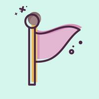 Icon Flag 2. related to Location symbol. MBE style. design editable vector