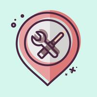 Icon Engineering. related to Location symbol. MBE style. design editable vector