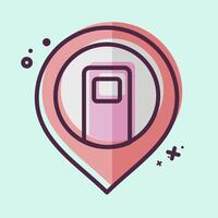 Icon Charging Station. related to Location symbol. MBE style. design editable vector