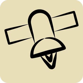 Icon Satelillite Positioning. related to Location symbol. hand drawn style. design editable vector