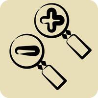 Icon Zoom Area. related to Location symbol. hand drawn style. design editable vector