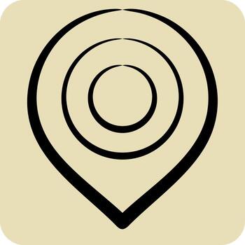 Icon Map Marker. related to Location symbol. hand drawn style. design editable vector