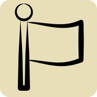 Icon Flag. related to Location symbol. hand drawn style. design editable vector