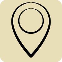 Icon Location Pin. related to Location symbol. hand drawn style. design editable vector