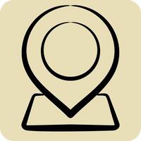 Icon Geographical Area. related to Location symbol. hand drawn style. design editable vector
