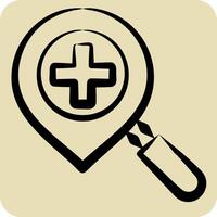 Icon Location Search. related to Location symbol. hand drawn style. design editable vector