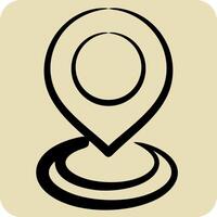 Icon Current Location 2. related to Location symbol. hand drawn style. design editable vector
