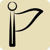 Icon Flag 2. related to Location symbol. hand drawn style. design editable vector