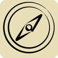 Icon Compass. related to Location symbol. hand drawn style. design editable vector