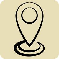 Icon Current Location. related to Location symbol. hand drawn style. design editable vector