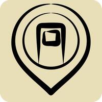 Icon Charging Station. related to Location symbol. hand drawn style. design editable vector