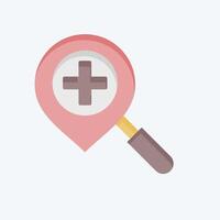 Icon Location Search. related to Location symbol. flat style. design editable vector