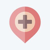 Icon Hospital. related to Location symbol. flat style. design editable vector