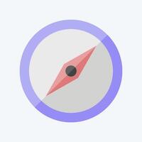 Icon Compass. related to Location symbol. flat style. design editable vector