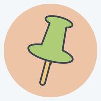 Icon Pin. related to Location symbol. color mate style. design editable vector