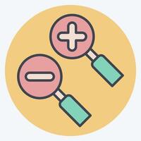 Icon Zoom Area. related to Location symbol. color mate style. design editable vector