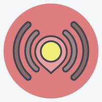 Icon Send Location. related to Location symbol. color mate style. design editable vector