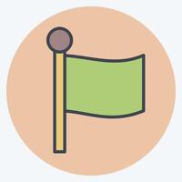 Icon Flag. related to Location symbol. color mate style. design editable vector