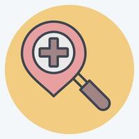 Icon Location Search. related to Location symbol. color mate style. design editable vector