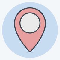 Icon Location Pin. related to Location symbol. color mate style. design editable vector