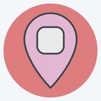 Icon Location Pin 2. related to Location symbol. color mate style. design editable vector