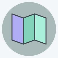 Icon Map. related to Location symbol. color mate style. design editable vector