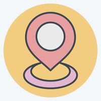 Icon Current Location 2. related to Location symbol. color mate style. design editable vector
