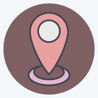 Icon Current Location. related to Location symbol. color mate style. design editable vector