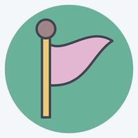 Icon Flag 2. related to Location symbol. color mate style. design editable vector