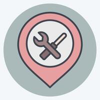 Icon Engineering. related to Location symbol. color mate style. design editable vector