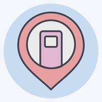 Icon Charging Station. related to Location symbol. color mate style. design editable vector