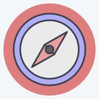Icon Compass. related to Location symbol. color mate style. design editable vector