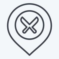 Icon Restaurant. related to Location symbol. line style. design editable vector