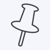Icon Pin. related to Location symbol. line style. design editable vector