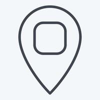 Icon Location Pin 2. related to Location symbol. line style. design editable vector
