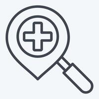 Icon Location Search. related to Location symbol. line style. design editable vector