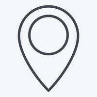 Icon Location Pin. related to Location symbol. line style. design editable vector