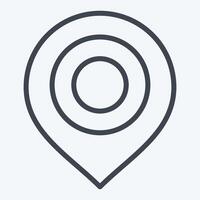 Icon Map Marker. related to Location symbol. line style. design editable vector